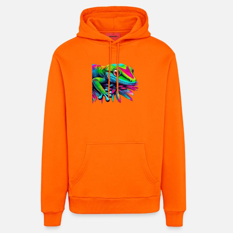 Gecko - Sweat à capuche bio décontracté fabriqué en UE - SUNSET ORANGE