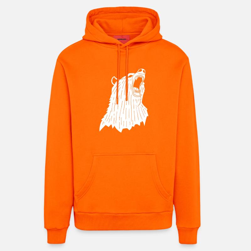 Ours blanc en colère - Sweat à capuche bio décontracté fabriqué en UE - SUNSET ORANGE