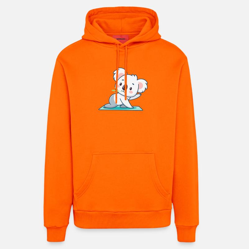 Koala kawaii sur tapis vert - Sweat à capuche bio décontracté fabriqué en UE - SUNSET ORANGE