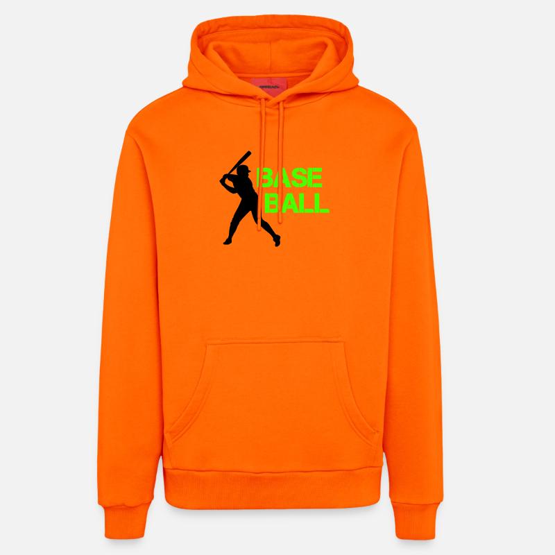 Police Grunge Néon de Baseball - Sweat à capuche bio décontracté fabriqué en UE - SUNSET ORANGE