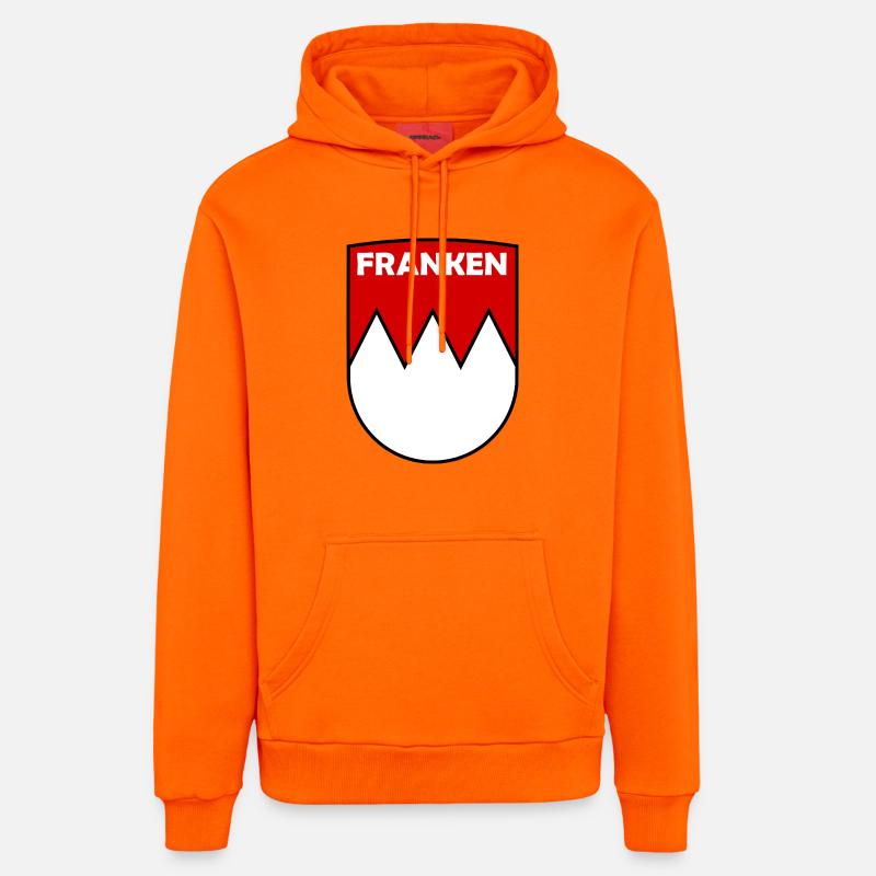 Franken Crest Logo - Sweat à capuche bio décontracté fabriqué en UE - SUNSET ORANGE