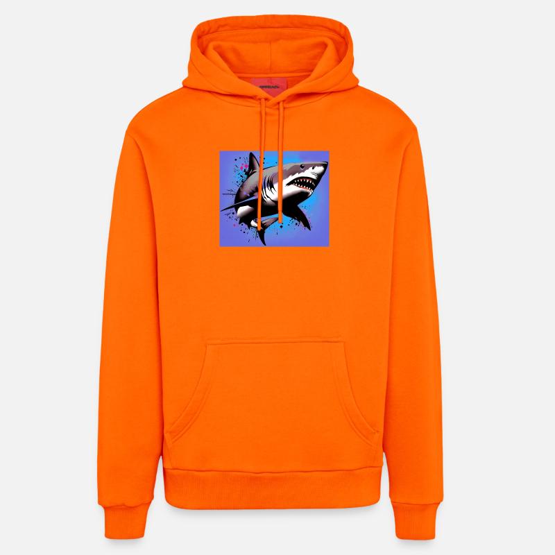 Requin - Sweat à capuche bio décontracté fabriqué en UE - SUNSET ORANGE