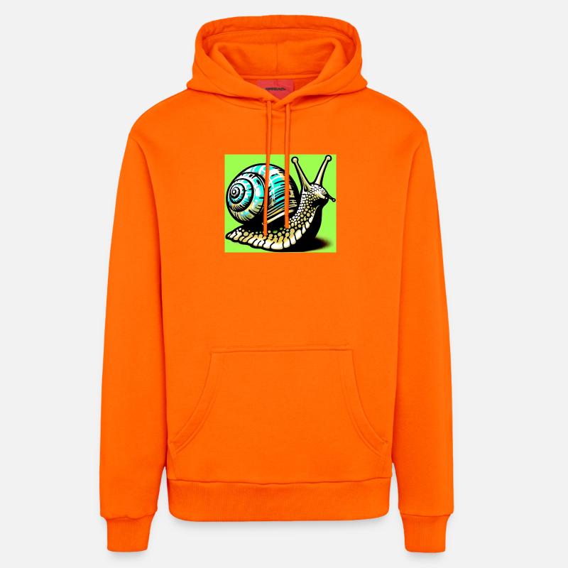 Escargot - Sweat à capuche bio décontracté fabriqué en UE - SUNSET ORANGE