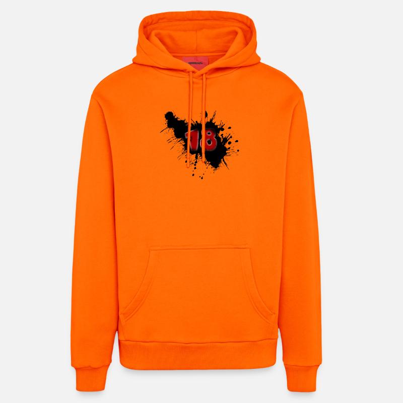 18e anniversaire - Sweat à capuche bio décontracté fabriqué en UE - SUNSET ORANGE