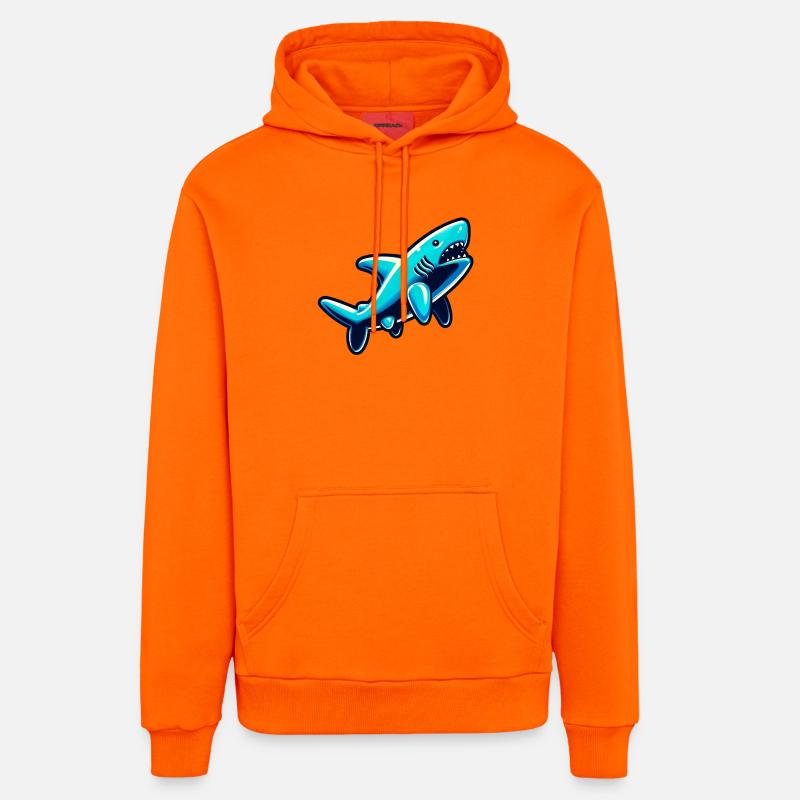Requin - Sweat à capuche bio décontracté fabriqué en UE - SUNSET ORANGE