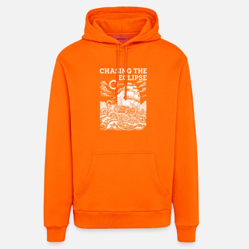 Aventure de l’éclipse solaire - Sweat à capuche bio décontracté fabriqué en UE - SUNSET ORANGE