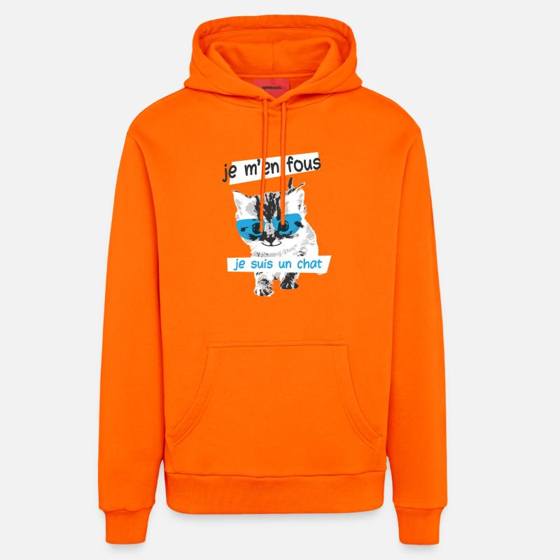 Chat Humour Geek Mignon Phrase drôle - Sweat à capuche bio décontracté fabriqué en UE - SUNSET ORANGE