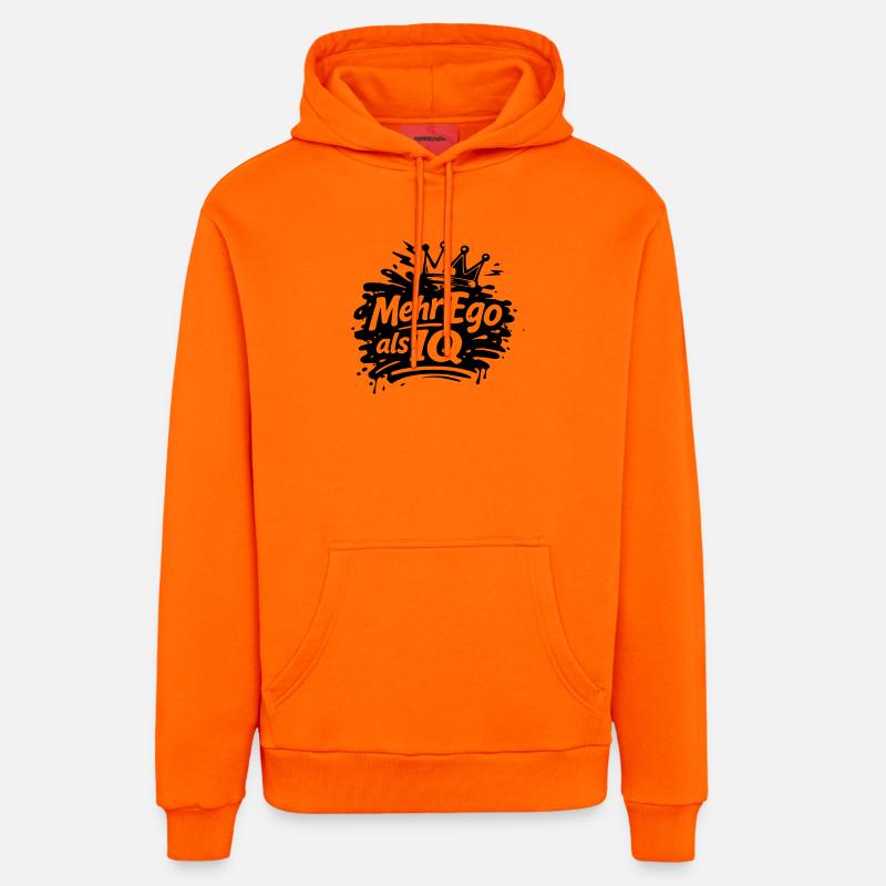 Plus d’ego que de QI - Sweat à capuche bio décontracté fabriqué en UE - SUNSET ORANGE