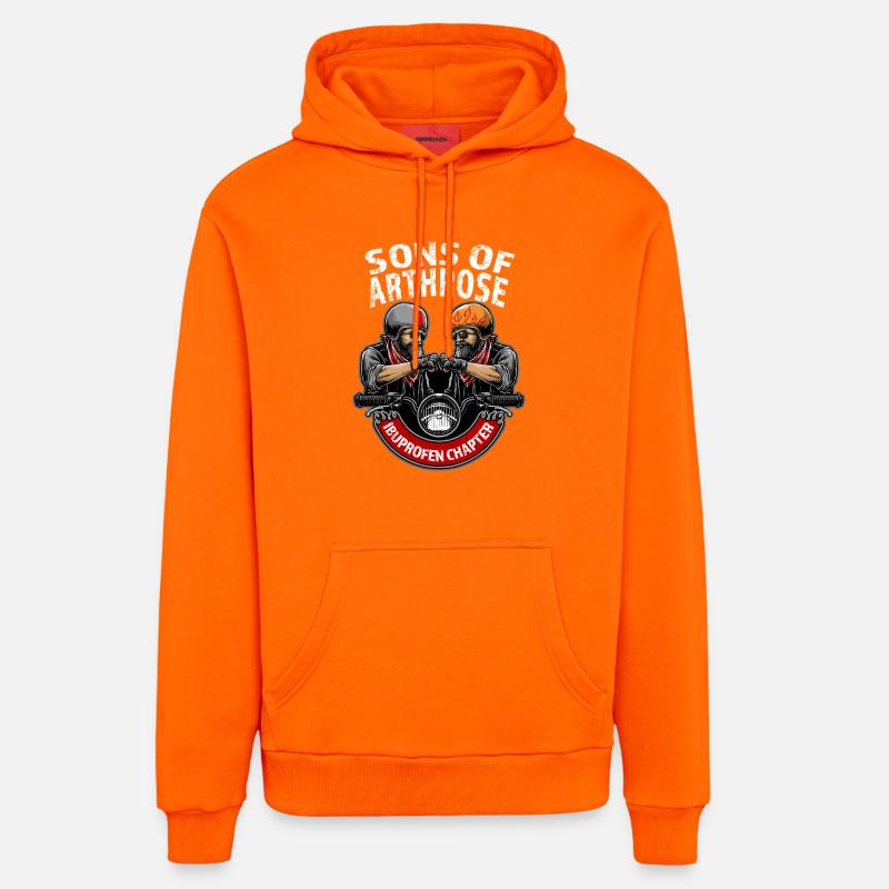 Fils d’Arthrosis - Sweat à capuche bio décontracté fabriqué en UE - SUNSET ORANGE