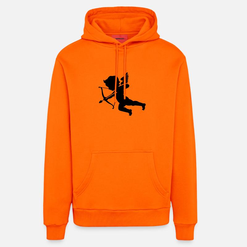 Cupidon 1 - Sweat à capuche bio décontracté fabriqué en UE - SUNSET ORANGE