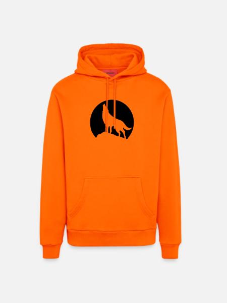 Wolf - Mond - Organic Relaxed Hoodie Made in EU - SUNSET ORANGE