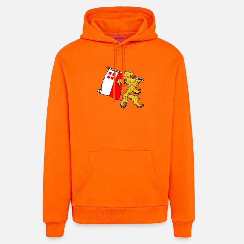 Lion avec drapeau Utrecht Utrecht drapeau - Sweat à capuche bio décontracté fabriqué en UE - SUNSET ORANGE