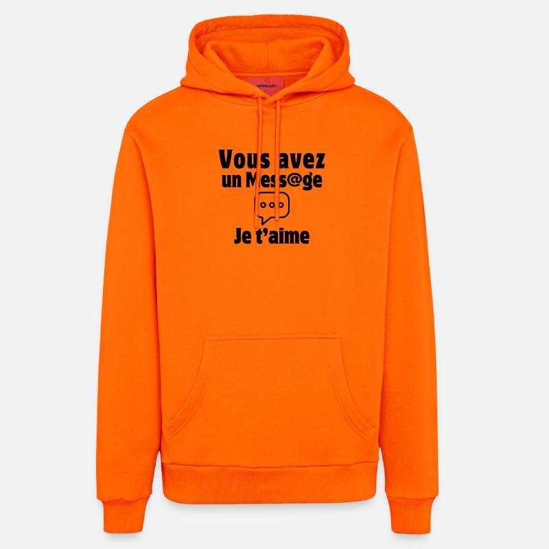 message, SMS, saint-valentin, je t'aime - Sweat à capuche bio décontracté fabriqué en UE - SUNSET ORANGE