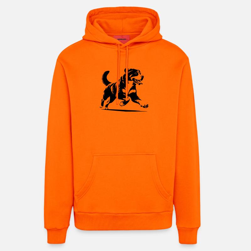Bouvier bernois - Sweat à capuche bio décontracté fabriqué en UE - SUNSET ORANGE