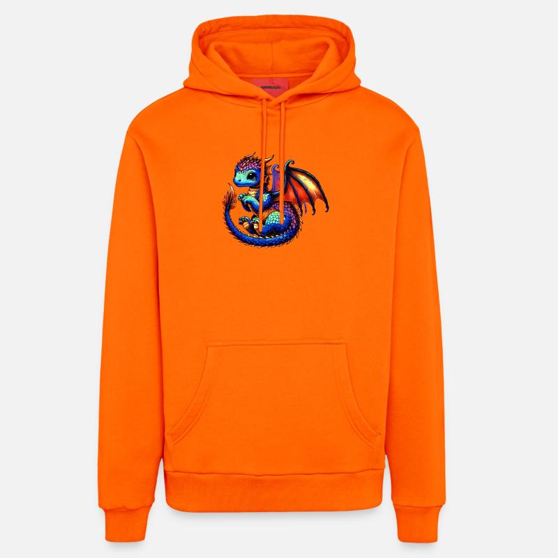 Dragon - Sweat à capuche bio décontracté fabriqué en UE - SUNSET ORANGE