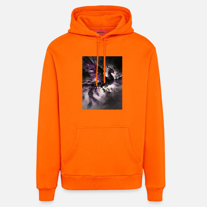 Le Phénix Noir : Renaissance des Ténèbres - Sweat à capuche bio décontracté fabriqué en UE - SUNSET ORANGE