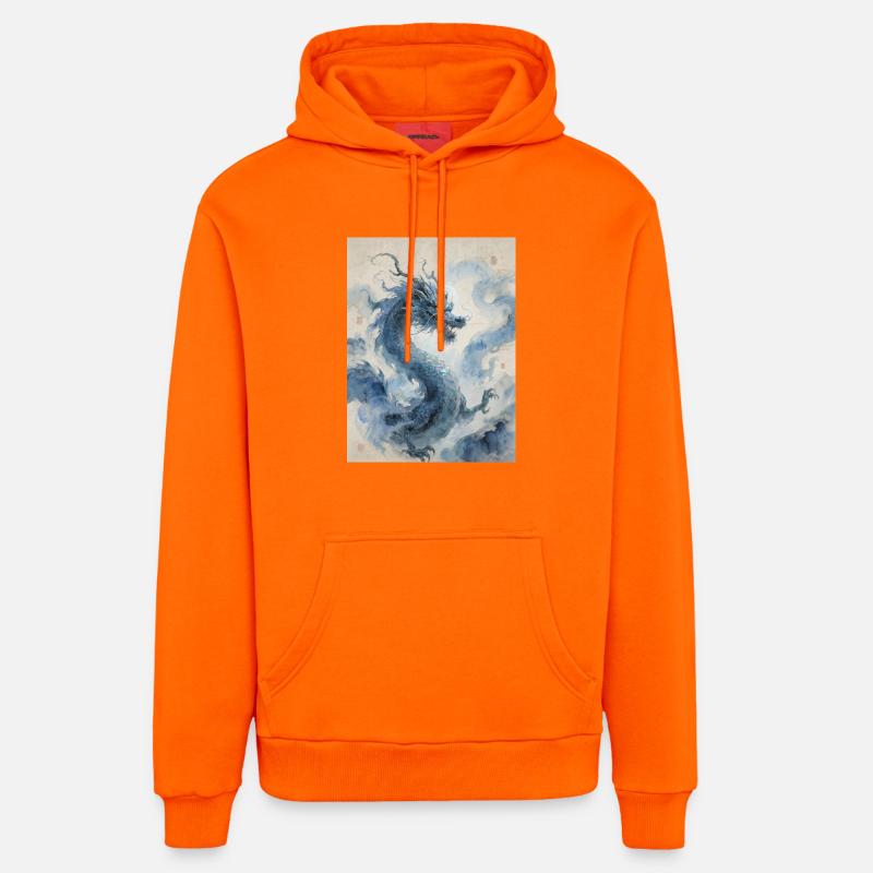 L'Apothéose Céleste : Dragon Bleu – Infinité - Sweat à capuche bio décontracté fabriqué en UE - SUNSET ORANGE