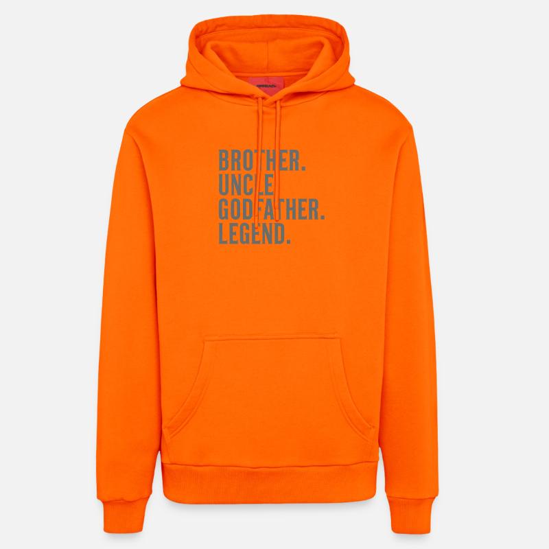 Frère Oncle Parrain Légende - Sweat à capuche bio décontracté fabriqué en UE - SUNSET ORANGE