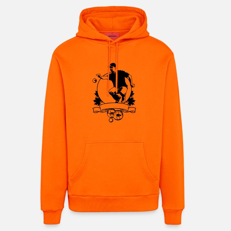 Blason pétanque flex - Sweat à capuche bio décontracté fabriqué en UE - SUNSET ORANGE