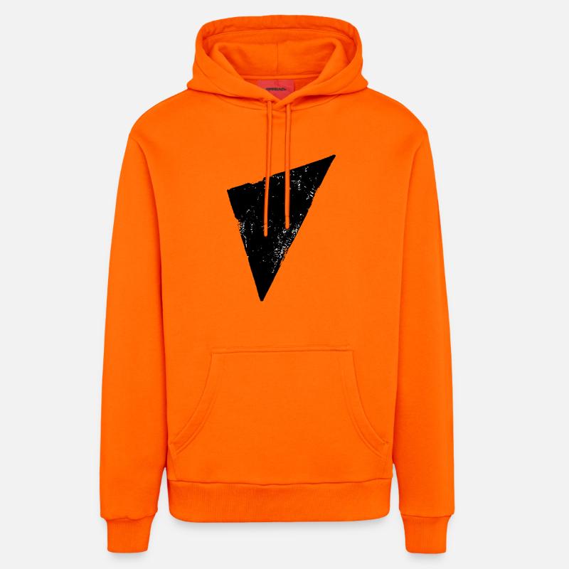Triangle | Polygone | Triangle - Sweat à capuche bio décontracté fabriqué en UE - SUNSET ORANGE