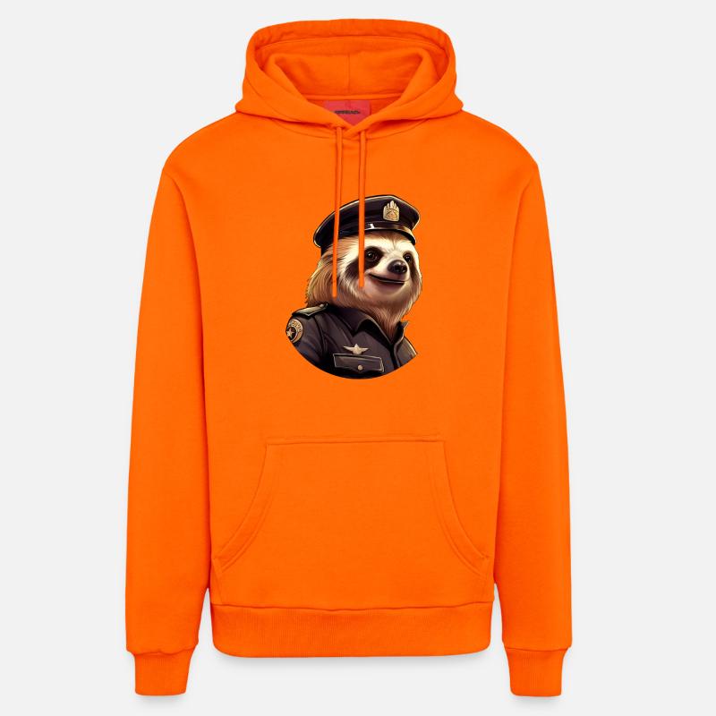 Paresseux policier - Sweat à capuche bio décontracté fabriqué en UE - SUNSET ORANGE