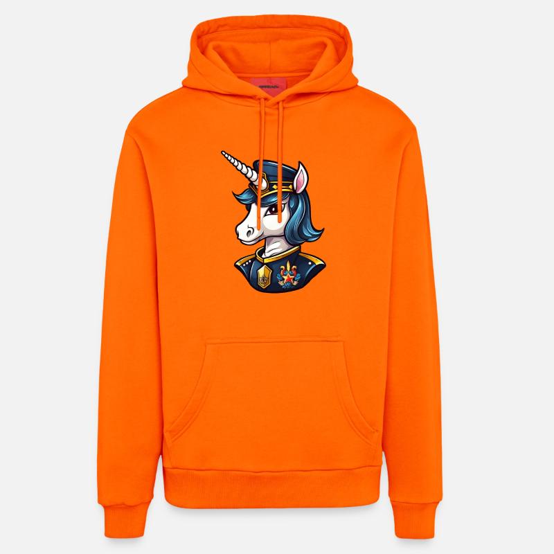 Policière licorne - Sweat à capuche bio décontracté fabriqué en UE - SUNSET ORANGE