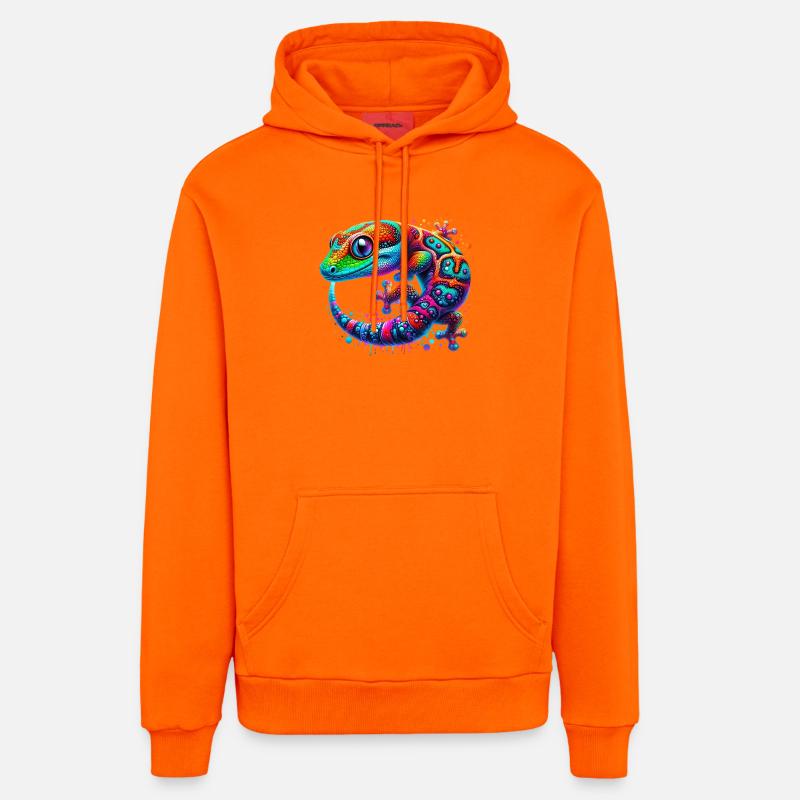Gecko - Sweat à capuche bio décontracté fabriqué en UE - SUNSET ORANGE