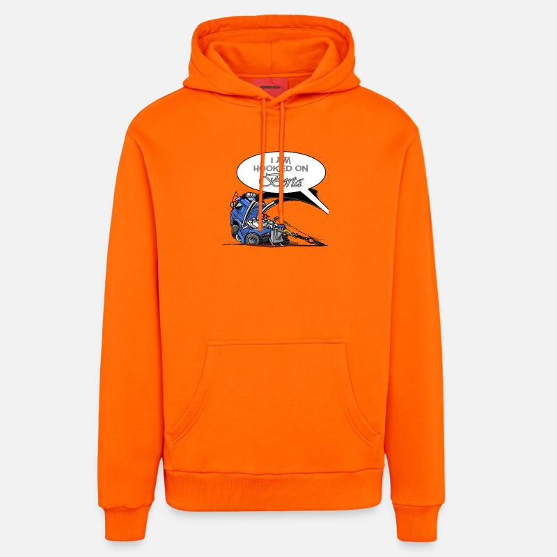 HookedOnBERTA - Sweat à capuche bio décontracté fabriqué en UE - SUNSET ORANGE