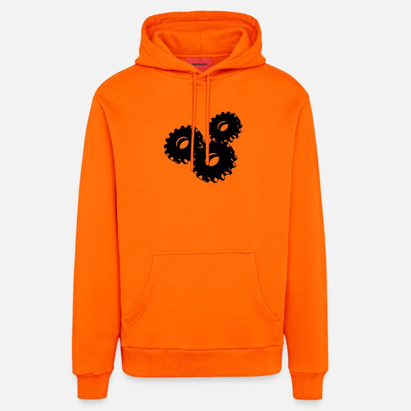 Roue dentée - Sweat à capuche bio décontracté fabriqué en UE - SUNSET ORANGE