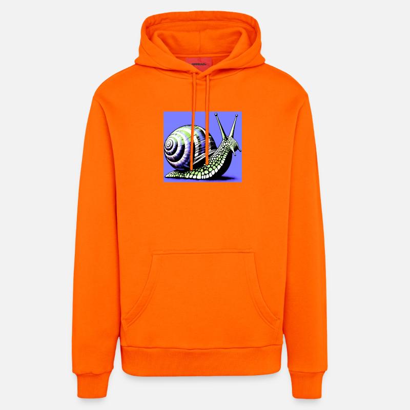 Escargot - Sweat à capuche bio décontracté fabriqué en UE - SUNSET ORANGE