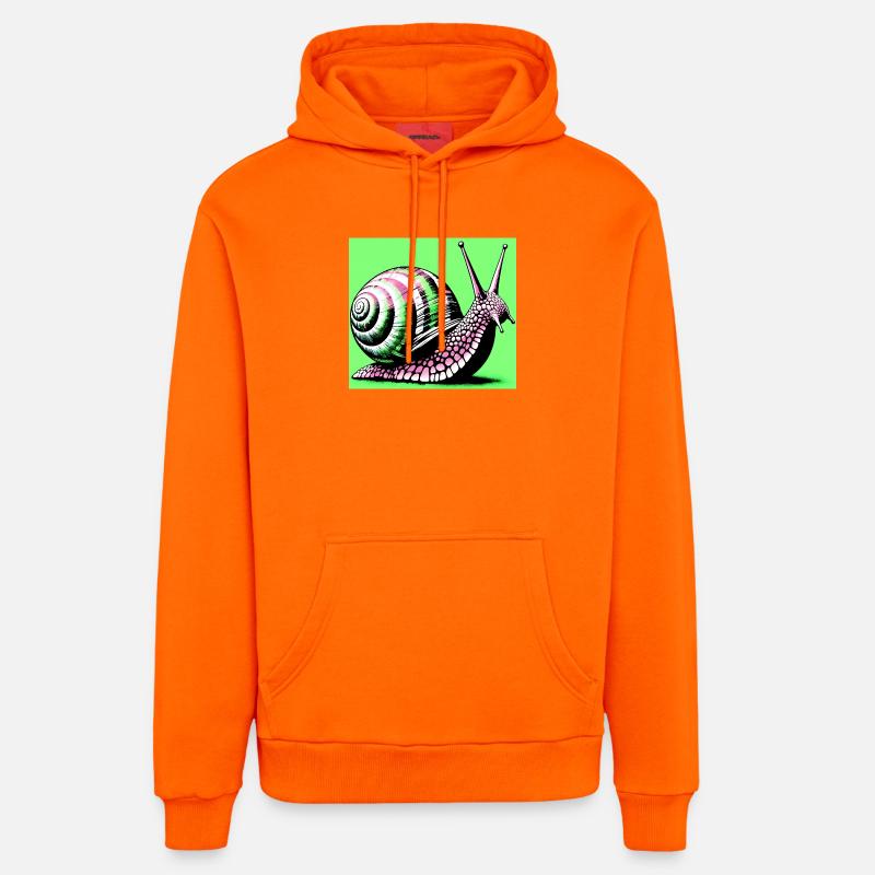 Escargot - Sweat à capuche bio décontracté fabriqué en UE - SUNSET ORANGE