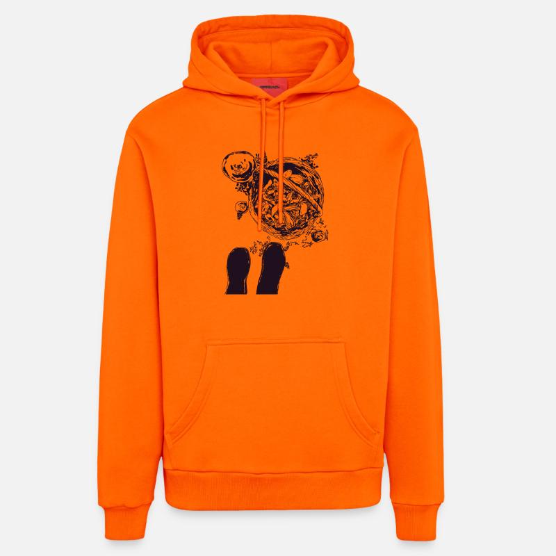 SUR LA FORÊT DE CHAMPIGNONS - Sweat à capuche bio décontracté fabriqué en UE - SUNSET ORANGE