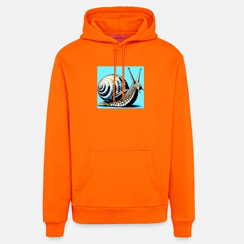 Escargot - Sweat à capuche bio décontracté fabriqué en UE - SUNSET ORANGE