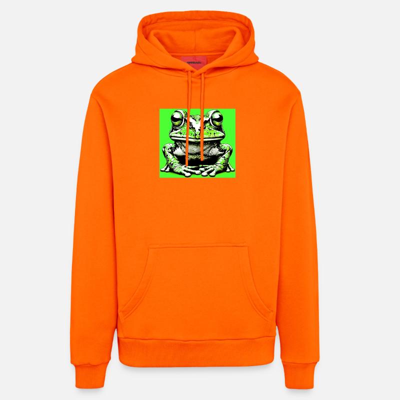 grenouille - Sweat à capuche bio décontracté fabriqué en UE - SUNSET ORANGE