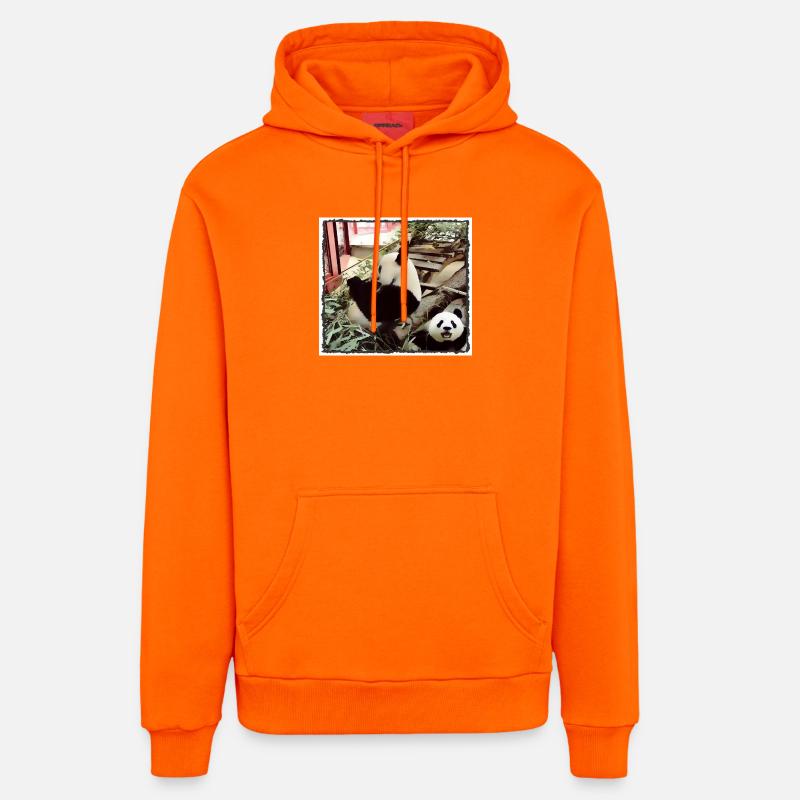 Mode Panda activé - Sweat à capuche bio décontracté fabriqué en UE - SUNSET ORANGE