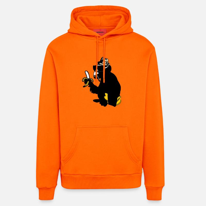gorille - Sweat à capuche bio décontracté fabriqué en UE - SUNSET ORANGE