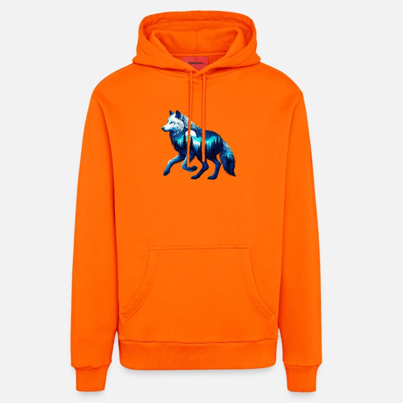 Loup - Sweat à capuche bio décontracté fabriqué en UE - SUNSET ORANGE