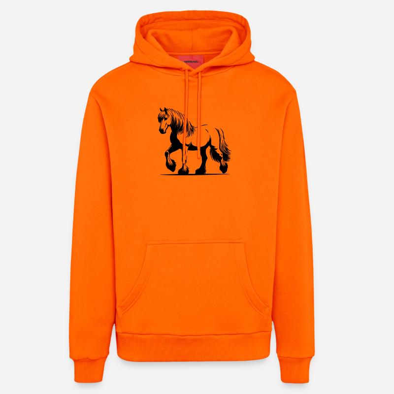 Haflinger de cheval - Sweat à capuche bio décontracté fabriqué en UE - SUNSET ORANGE