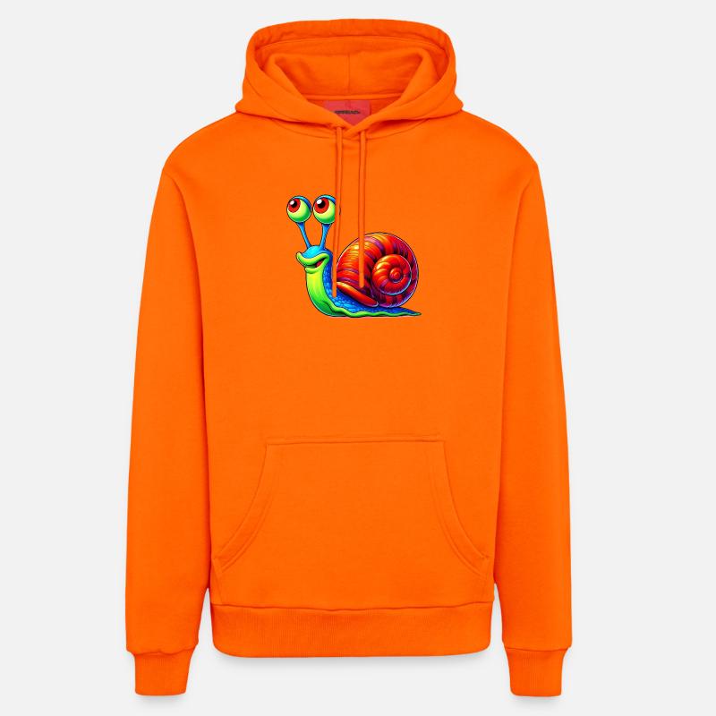 Escargot - Sweat à capuche bio décontracté fabriqué en UE - SUNSET ORANGE