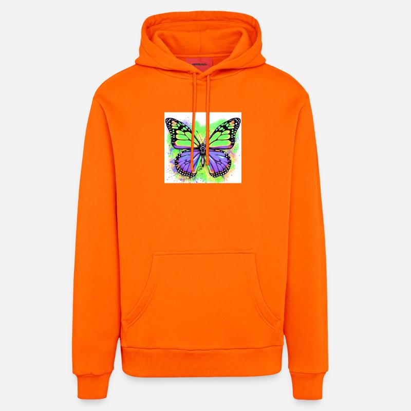 papillon - Sweat à capuche bio décontracté fabriqué en UE - SUNSET ORANGE