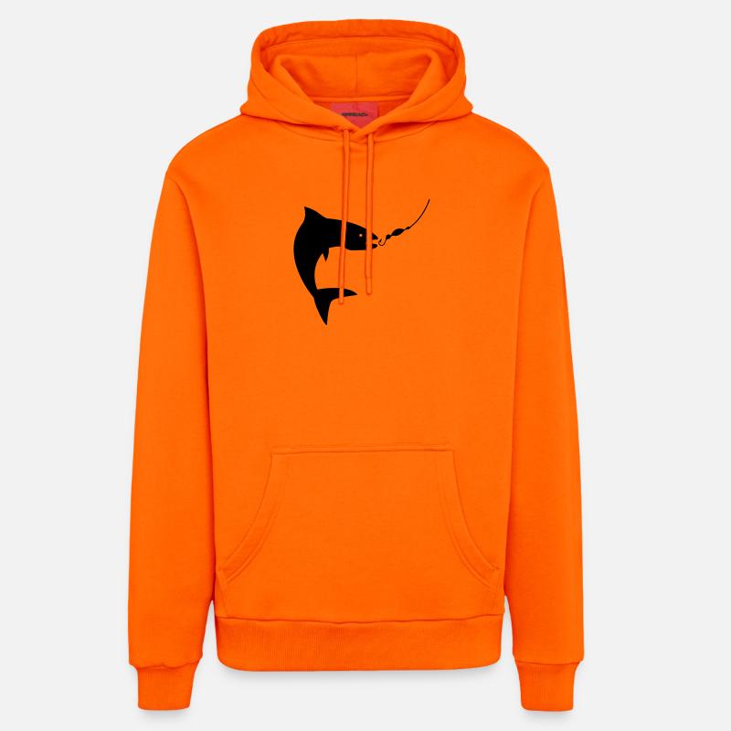 pêche - Sweat à capuche bio décontracté fabriqué en UE - SUNSET ORANGE