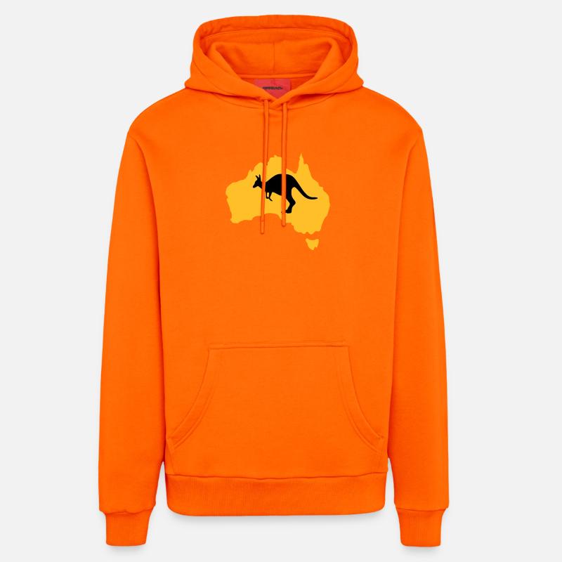 Australie - Sweat à capuche bio décontracté fabriqué en UE - SUNSET ORANGE