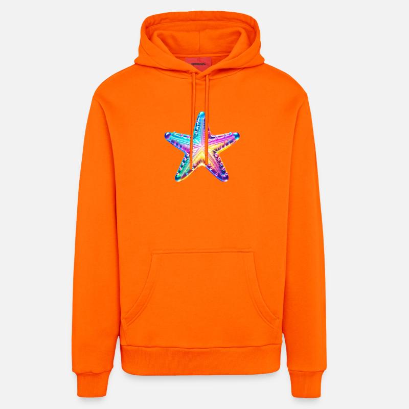 Étoile de mer - Sweat à capuche bio décontracté fabriqué en UE - SUNSET ORANGE