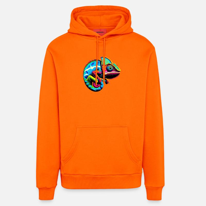 Caméléon - Sweat à capuche bio décontracté fabriqué en UE - SUNSET ORANGE