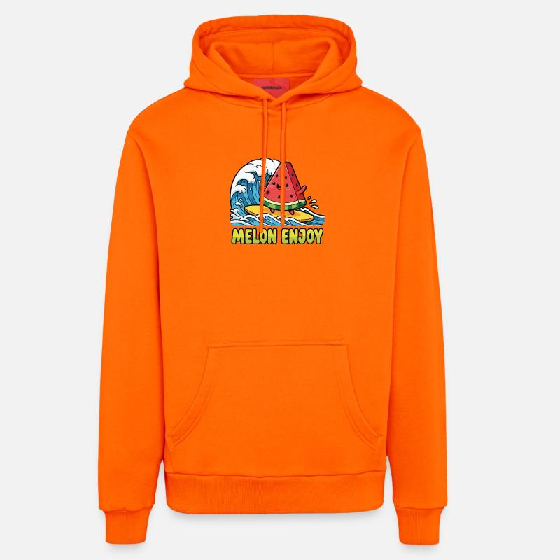 Surf pastèque - Sweat à capuche bio décontracté fabriqué en UE - SUNSET ORANGE