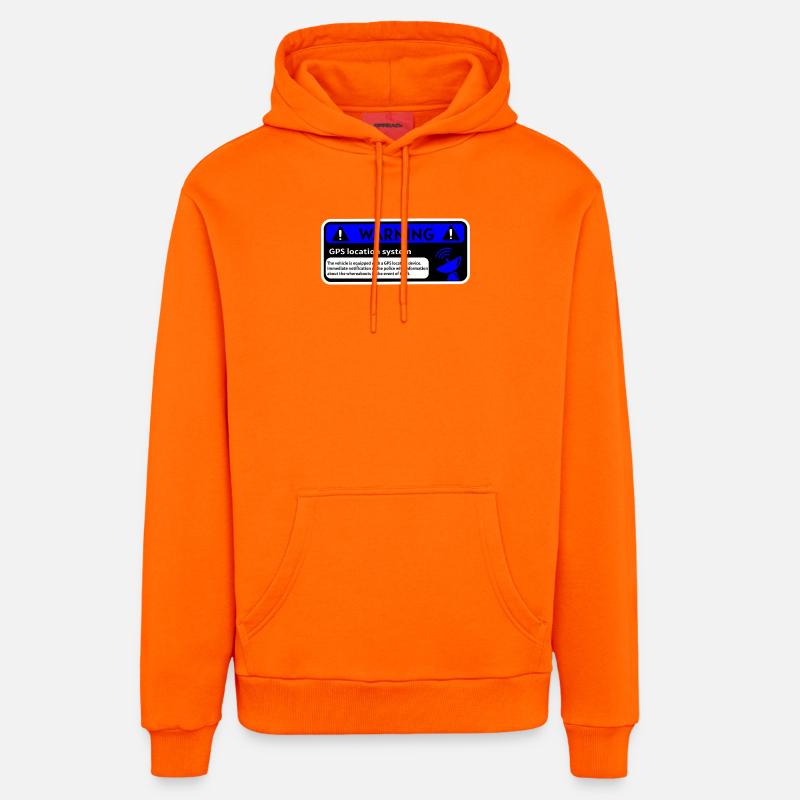 Alerte GPS et localisation véhicule - Sweat à capuche bio décontracté fabriqué en UE - SUNSET ORANGE
