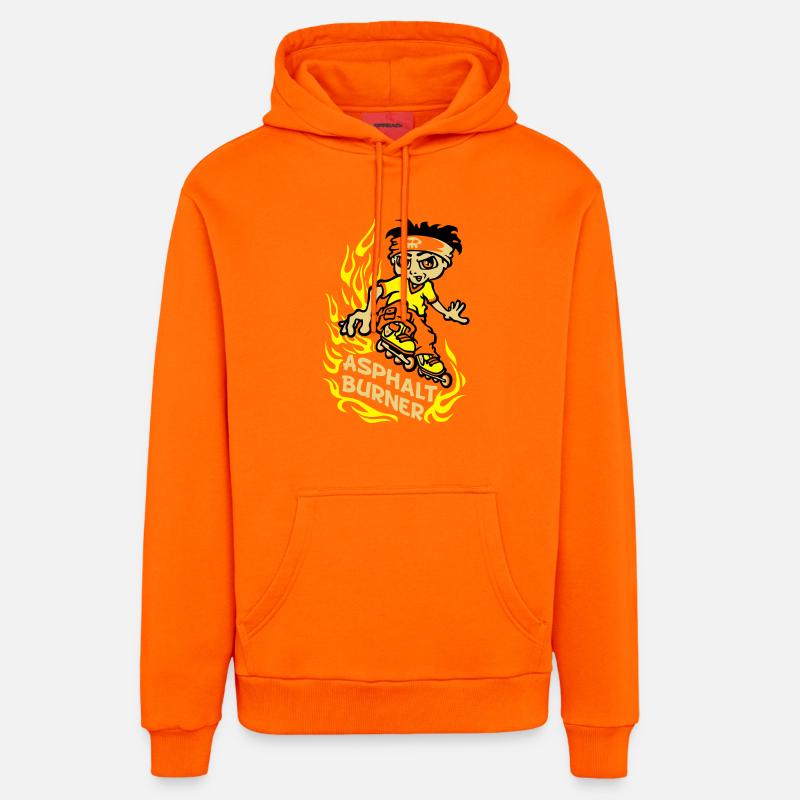 flex de brûleur d'asphalte - Sweat à capuche bio décontracté fabriqué en UE - SUNSET ORANGE