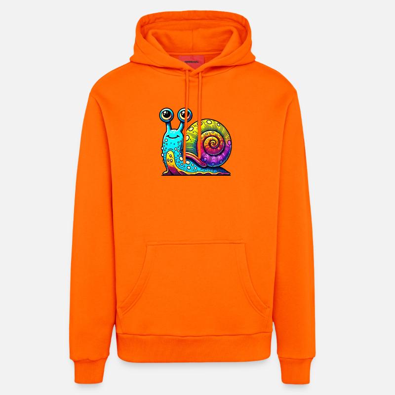Escargot - Sweat à capuche bio décontracté fabriqué en UE - SUNSET ORANGE