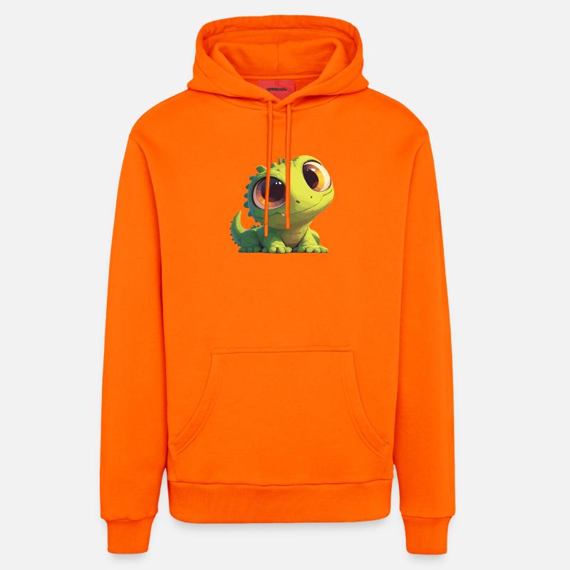 Lézard des lézards - Sweat à capuche bio décontracté fabriqué en UE - SUNSET ORANGE