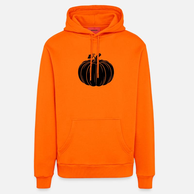 Silhouette de la récolte de citrouilles - Sweat à capuche bio décontracté fabriqué en UE - SUNSET ORANGE
